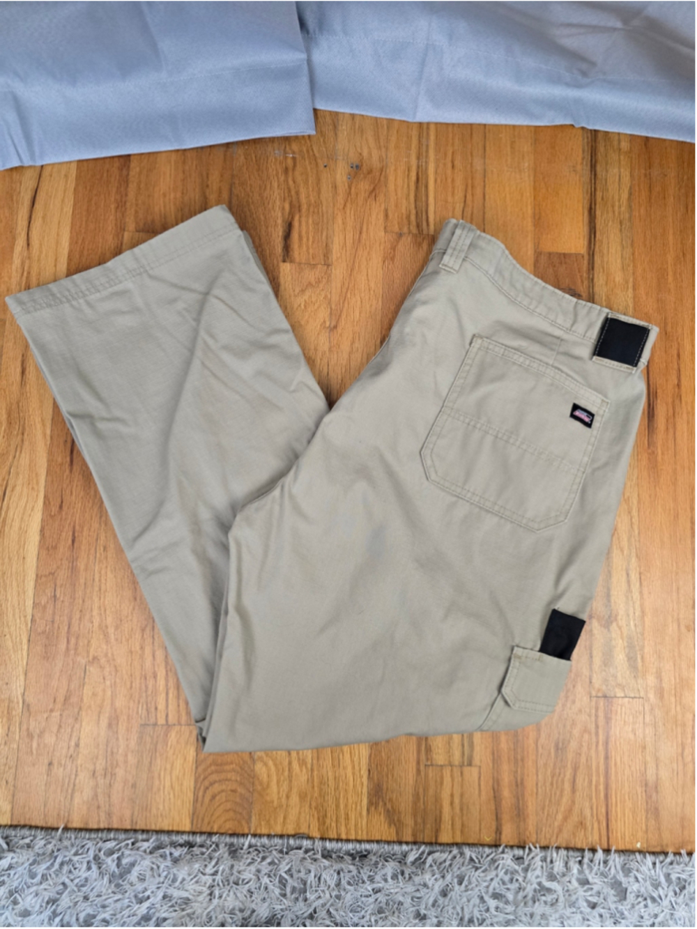 Men's Dickies Cargo Pants Beige Black Waist 42